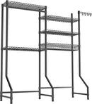 Over Washer and Dryer Shelves,Heavy Duty Laundry Room Storage Organization Clothes Drying Rack,5 Tier Adjustable Height Wire Shelving and Wire Basket with Hanger Rod&Hook,Space Saving Shelf by CozyNest Decor
