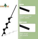 LONGRUN Auger Drill Bit for Planting, Garden Spiral Hole Drill for 3/8” Hex Drive Augers, Solid Shaft Hole Digger Easy Rapid Planter for Planting Trees, Bulbs, Seedlings-2.4"x22.84" by GreenHaven Gardens