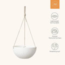 LA JOLIE MUSE 10 Inch Hanging Planters for Indoor Plants, Outdoor Garden Planter Pots, White, Honeycomb, Set of 2 by CozyNest Decor