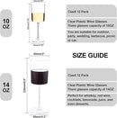 Ciaell 12 Pack Clear Plastic Wine Glasses - 14Oz Plastic Wine Glasses with Stem - Disposable Stemmed Wine Glass for Parties & Weddings & Outdoor by CozyNest Decor