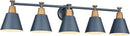 FEMILA 5 Light Bathroom Vanity Light, 37.4" Bathroom Lighting Fixtures Over Mirror, Blue Finish, E26 Base, 4FG59B-5W Blue by CozyNest Decor