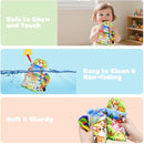 Kimicare 2 PCS Baby Books 0-6 Months, Crinkle Books for Babies, Jungle Tails Soft Cloth Book for Babies 6-12 Months, Infant Farms Sensory Book, Tummy Time Toys by TinyTreasures Baby Boutique