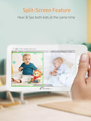 iFamily 7" Large Split Baby Monitor with 2 HD Cameras and Audio, 1080P HD Video Baby Monitor No WiFi,Hack Proof by TinyTreasures Baby Boutique