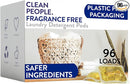 The Clean People Fragrance Free Laundry Detergent Pods - Hypoallergenic Laundry Pods - Ultra Concentrated, Recyclable Packaging, Stain Fighting - Fragrance Free, 96 Pack by TinyTreasures Baby Boutique