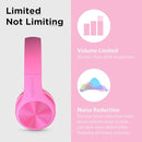LilGadgets Connect+Wired Kids Headphones for School with Microphone, Volume Limiting & Noise Reduction Over-Ear Headset with Cord, SharePort Technology & SoftTouch Padding, Pink - Kid Headphones by TinyTreasures Baby Boutique