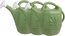 PMU 2 Gallon Watering Can - Garden Watering Can for Indoor & Outdoor Plants - Plastic Water Can with Detachable Sprinkler Head - Large Water Pot, Made in USA - Sage Green Pkg/3 by GreenHaven Gardens