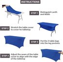 IVAPUPU 4FT Table Cloth for Rectangular Fitted Events Stretch Royal Blue Table Covers Washable Cover Spandex Tablecloth Protector for Party, Wedding, Cocktail, Banquet, Festival by CozyNest Decor