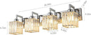 Modern Bathroom Vanity Light 4-Lights Chrome Crystal Wall Lamp Bathroom Modern Crystal Vanity Lighting by CozyNest Decor