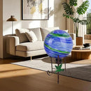 10" Diameter Gazing Ball with 8.5" Hummingbird Metal Stand Outdoor Garden Decor,Glass Globe Sphere Yard Art Decorations Outdoor,Glass Gazing Balls for Garden,Home,Lawn,Patio,Porch(Blue) by CozyNest Decor