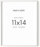 HAUS AND HUES White Oak Wood 11x14 Picture Frame - Modern Wood Wall Art Display - Lightweight White 11x14 Frame - Ready-to-Hang Vertically & Horizontally for Art Prints, Photos, Posters by CozyNest Decor