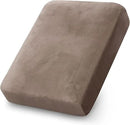PrinceDeco Velvet Stretch Couch Cushion Cover Soft Cushion Slipcover for Chair Cushion Furniture Protector Seat Cushion Sofa Cover (Width Up to 29.5", Taupe) by CozyNest Decor