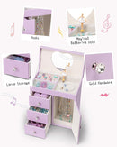 Vlando Musical Jewelry Box for Girls, Large Kid Music Box with Ballerina for Birthday Bedroom Decor, 4 Layer Girl Jewelry Gifts for Girls Kids - Purple by TinyTreasures Baby Boutique