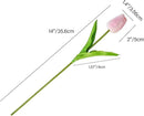 Mandy's Artificial Tulips 20 Stems Peach PU Faux Flowers for Wedding Home Decor 13.5 Inch by CozyNest Decor