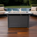 Tirana Propane Fire Pit Table 45" Outdoor Firepit 50,000 BTU Firepits for Outside with Lava Rocks and Removable Lid Metal Fire Pit Outdoor Fireplace Propane Fire Pits for Outside CSA Certified by GreenHaven Gardens