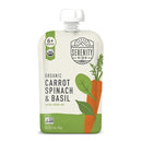 Serenity Kids 6+ Months USDA Organic Veggie Puree Baby Food Pouches | No Sugary Fruits or Added Sugar | Allergen Free | 3.5 Ounce BPA-Free Pouch | Carrot Spinach & Basil | 1 Count by TinyTreasures Baby Boutique