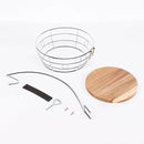 Livabber Countertop Fruit Basket Bowl with Banana Hanger, Modern Standing Fruit Vegetable Bowl Storage, with Banana Tree Holder for Kitchen Dinning Table (Round Wood, Chrome) by CozyNest Decor