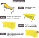 IVAPUPU 2 Pack 6FT Table Cloth for Rectangular Fitted Events Stretch Yellow Table Covers Washable Spandex Tablecloth Protector for Party, Wedding, Cocktail, Banquet, Festival by CozyNest Decor