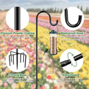 84" Shepherds Hooks for Outdoor, Heavy Duty Garden Bird Feeder Pole Hanging Bird Feeder, Solar Light Lanterns, Outdoor Plant Hanger Hook with 7 Base Prongs, 2 Packs by GreenHaven Gardens