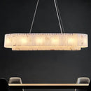 Alabaster Rectangular Chandelier for Dining Room, L39in Modern Chandeliers, Adjustable Marble Pendant Light Fixture, Rectangle Chandelier for Dining Table Living Room Kitchen Island (Bulbs INCL) by CozyNest Decor