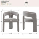 Grey Chenille Dining Chairs Set of 4, Modern Barrel Dining Room Chairs Upholstered Faux Fur Accent Chair with Arms and Round Back for Living Room Kitchen Armchair No Assembly Needed by CozyNest Decor