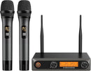 Wireless Microphone Karaoke System, Dual UHF Cordless Dynamic Mic Handheld Microphone System, 100ft Range, for Karaoke, Meeting, Party, Home KTV Set, Wedding, Church, DJ by TinyTreasures Baby Boutique