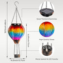 Starsoul 2 PC Rainbow Hot Air Balloon Solar Lantern with Flame Glass Outdoor Hanging Hot Air Balloon Solar Light Waterproof Garden Patio Yard Party Decorations by GreenHaven Gardens