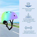 Color Gradient Adjustable Kids' Helmet with Knee & Elbow Pads Set | Multi-Sport Safety Gear for Boys & Girls Ages 5-14 | Skateboarding, Scooters, Roller & Inline Skating, Longboarding by TinyTreasures Baby Boutique