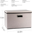 PRANDOM Extra Large Collapsible Storage Bins with Lids [5-Pack] Linen Fabric Foldable Storage Baskets Boxes Organizer Containers Cube with Cover for Bedroom Closet Office Nursery (22.8x15.75x13.8) by TinyTreasures Baby Boutique