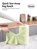 Fantasticlean Microfiber Cleaning Cloth Roll -75 Pack, Tear Away Microfiber Towels, 12" x 12", Reusable, Washable, Scratch Free, Ultra Absorbent Dish Rags for Car, Home, Garage or Shop (Green) by CozyNest Decor