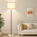 Nintiue 【Upgraded】 Dimmable Floor Lamp for Living Room, 11W LED Bulb Included, Modern Standing Lamp with Marble Base, Tall Pole Light with Linen Shade for Bedroom Reading Office Corner Nursery-Brown by CozyNest Decor