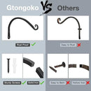 Gtongoko 2 Pack 12 Inch Plant Hangers Outdoor Metal Hanging Plant Bracket Bird Feeder Plant Hooks for Hanging Flower Basket, Wind Chimes, Solar Lanterns, Black by GreenHaven Gardens