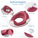 ANGELBLISS Baby Potty Training Toilet Seat with Soft Cushion Handles, Haute Collection, Double Anti-Slip Design and Splash Guard for Boys and Girls (Dark Pink) by TinyTreasures Baby Boutique