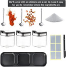 XIUDI Condiment Seal Jar Spice Container with Lids and Spoons，Clear Glass Condiment Canisters Pots Seasoning Box Salt Container Sugar Bowl Set of .Used in Kitchen, Coffee Table,Set of 3 by CozyNest Decor