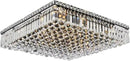 12-Lights Black Crystal Flush Mount Ceiling Light Fixtures,Elegant Crystal Chandelier Pendant Ceiling Lamp for Bedroom,Living Room,Dining Room,Hallway H5.9 x W20 x L20 (Bulb Not Included)Square by CozyNest Decor