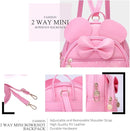 KL928 Girls Bowknot Polka Dot Cute Mini Backpack Small Daypacks Convertible Shoulder Bag Purse for Women by TinyTreasures Baby Boutique