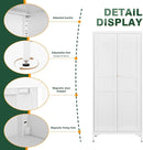Letaya White Storage Cabinet with Feets-Metal Home Kitchen Pantry Cabinets with Doors and Adjustable Shelves,Organization Locker for Cupboard/Bedroom/Dining/Living/Bathroom/Office/Garage Room (White) by CozyNest Decor