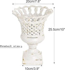 Sungmor Heavy Duty Cast Iron Urn Planter, Beautiful Hollow Trophy Design Tall Orchid Flower Pot, Large Decorative Plastic Flowers Plants Bouquets Vase, Rustic French Country Pot for Home or Garden by CozyNest Decor