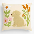 katre home madame & textile Embroidered Dog Pillow Cover – 18x18 inch Handmade Punch Needle Cushion – Boho Cotton Throw Pillow for Couch, Bed, or Gift for Dog Lovers by CozyNest Decor
