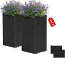 IDZO All-Weather Wicker Planters, Set of 2, 24 in Tall Wicker Planters, Self-Watering with Drainage, Durable PP Material, Raised Garden Bed Alternative, Indoor Outdoor Use, Modern Rattan Design by CozyNest Decor