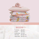 Twin Comforter Set with Sheets for Girls-5 Pieces Twin Bedding Sets with Pink Comforter, Sheets, Pillowcase & Sham for Kids (Gold Unicorn, 66" X 86") by TinyTreasures Baby Boutique