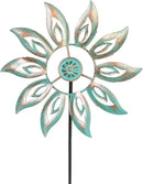 VEWOGARDEN Metal Flower Wind Spinners Outdoor, Garden Kinetic Wind Sculptures & Spinners for Yard Lawn Patio Decorations, Light Green by GreenHaven Gardens