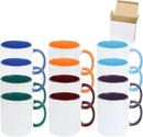11oz White Ceramic Sublimation Coffee Mug in White Gift Box, 6 New Mixed Colors, Case of 12 by CozyNest Decor