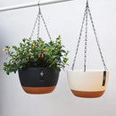 3 Pack Plastic Hanging Planters Set ,8.3 Inch Hanging Flower Plant Pot with Drainage Hole for Indoor Outdoor Plants, Round Hanging Basket with Removable tray for Home Garden Porch Balcony Patio Decor by GreenHaven Gardens