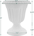 PL00CW Classic Traditional Plastic Urn Planter Indoor/Outdoor, 16" x 18", White Wash by GreenHaven Gardens
