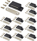 Cabinet Magnet Latch - Best for Cabinet Doors, Cupboards, Drawers and Shutters - Cabinet Magnetic Latch Easy Install - Magnetic Cabinet Catch Screws Included - Set of 12 (Black)… by TinyTreasures Baby Boutique