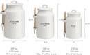 Barnyard Designs Canister Set for Kitchen Counter, Coffee Tea Sugar Container Ceramic Set, Decorative Canisters, Rustic Farmhouse Canister Jars, White (Coffee/Sugar/Tea) by CozyNest Decor