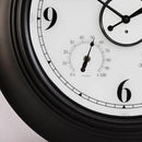 Andy Star 21 Inch Large Illuminated Outdoor Wall Clock Waterproof with Thermometer and Hygrometer, Oversized Battery Wall Clock for Patio Pool, Oil Rubbed Bronze Silent Non Ticking Clock for Garden by CozyNest Decor