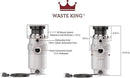 Waste King Garbage Disposal for Kitchen Sink with Power Cord, L-1001 by CozyNest Decor