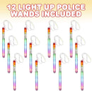 ArtCreativity Light Up Police Wands, Set of 12, Flashing LED Wand Sticks with Lanyards, Thrilling Light Show, Batteries Included, Birthday Party Favors, Carnival Prize, Goodie Bag Fillers for Kids by TinyTreasures Baby Boutique