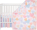 Bedtime Originals Rainbow Hearts Pink/Purple 3-Piece Baby Crib Bedding Set by TinyTreasures Baby Boutique